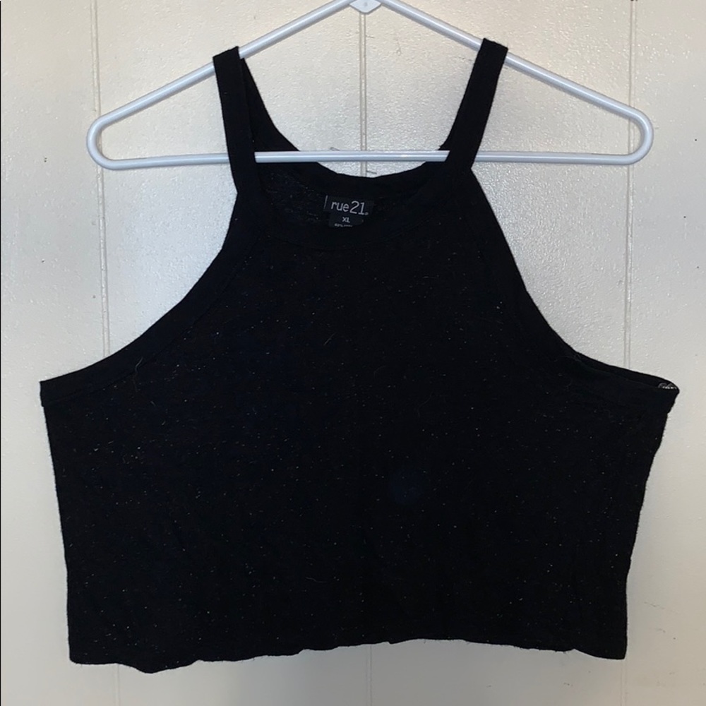 Speckled Black Crop Top